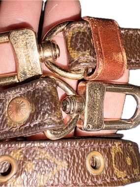 Louis Vuitton Brown Monogram Strap with Gold Hardware